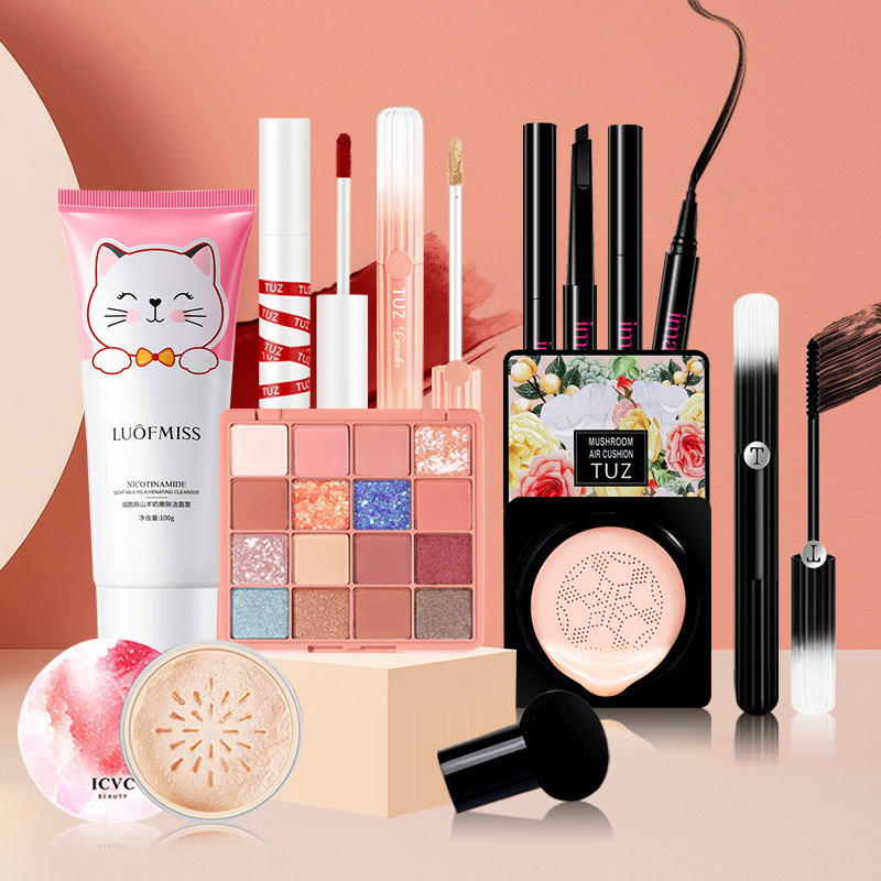 [Hcm]Tuz - Bộ Mỹ Phẩm 9 Món Cơ Bản Giá Tốt - (Sữa Rửa Mặt + Phấn Nước Bb Cream + Bảng Phấn Mắt 16 Màu+ Phấn Phủ Trang Điểm + Kem Che Khuyết Điểm + Bút Phấn Mắt Đen + Kẻ Mắt + Mascara + Son Môi)