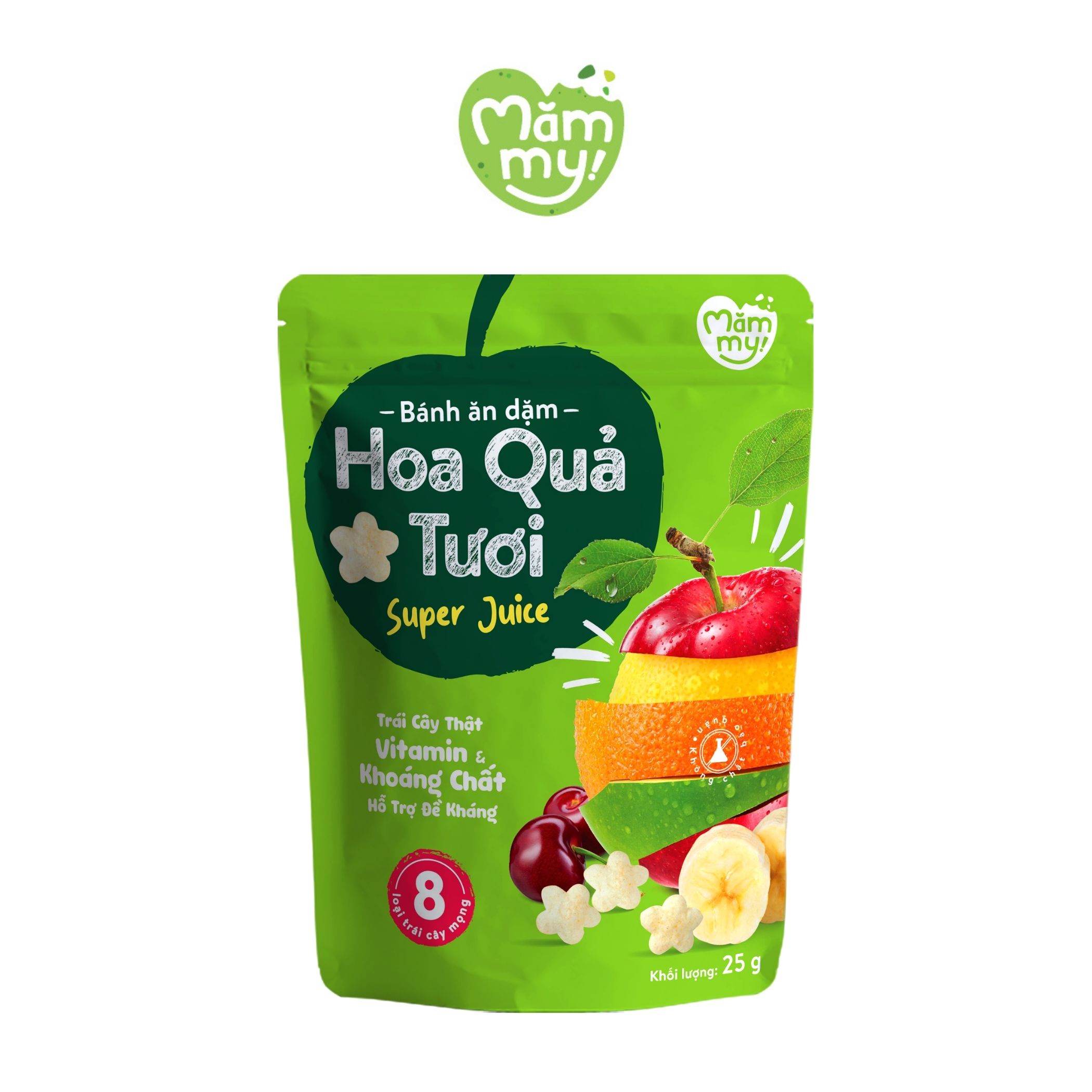 Bánh ăn dặm vị rau củ Mămmy tan trong miệng từ trái cây thật giàu vitamin khoáng chất hỗ trợ đề kháng 25 gram