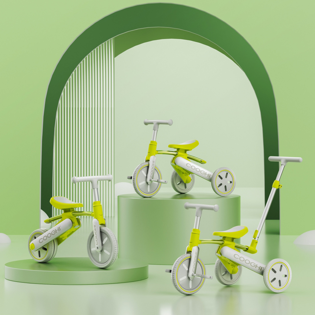 Xe đạp 3 bánh đa năng 3in1 cho bé 1-5 tuổi Cooghi vừa làm xe thăng bằng xe đẩy trẻ em siêu nhẹ gấp gọn tiện lợi