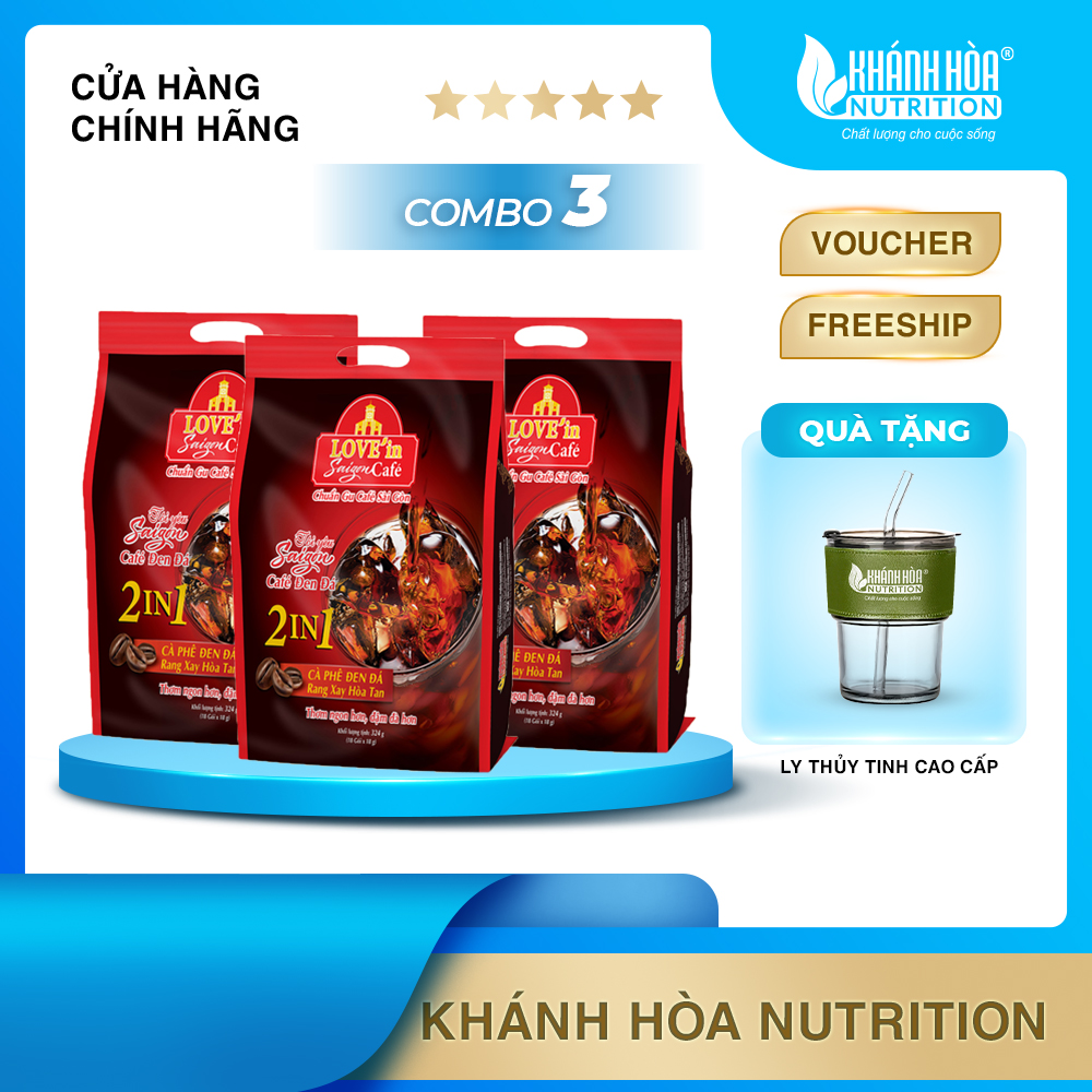 Cafe Đen Đá Rang Xay Hòa Tan 2IN1 LOVE’IN SAIGON CAFE Khánh Hòa NutriFoods - Chuẩn Gu Cafe Sài Gòn Đ