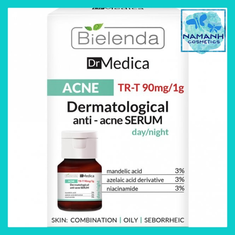 Serum Giảm Mụn Nhờn Làm Sáng Da Bielenda Dr Medica Dermatologic Anti - Acne Face Day Night 30Ml