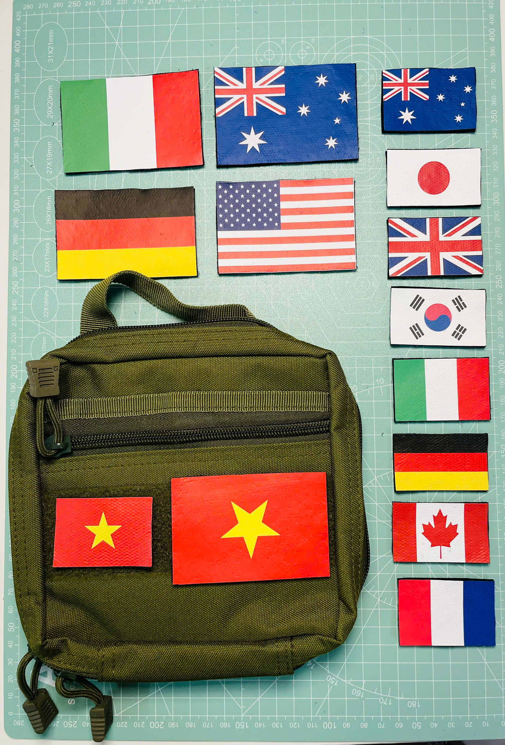Patch Velcro dán in hình Cờ Các Nước ( Hình in công nghệ Decal không có viền Gân ) - Poseidon.est2019