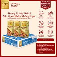 [MUA THÙNG 12 LỐC 180ML TẶNG 1 LỐC GIẤY RÚT SIZE S]  Sữa Hạt Hạnh Nhân Không Ngọt 137 Degrees Nhập Khẩu Thái Lan Dinh Dưỡng