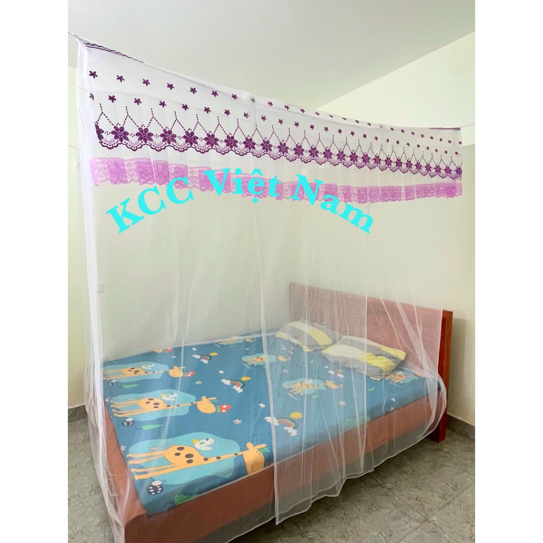 Màn dây tuyn Thái cao cấp - Mùng ngủ mắc tay người lớn chống muỗi m6x2mm8x2m 2mx2m2 cao cấp