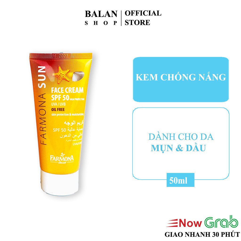 Kem Chống Nắng Da Mụn Da Dầu Fpe 50 - Farmona Sun Oil Free