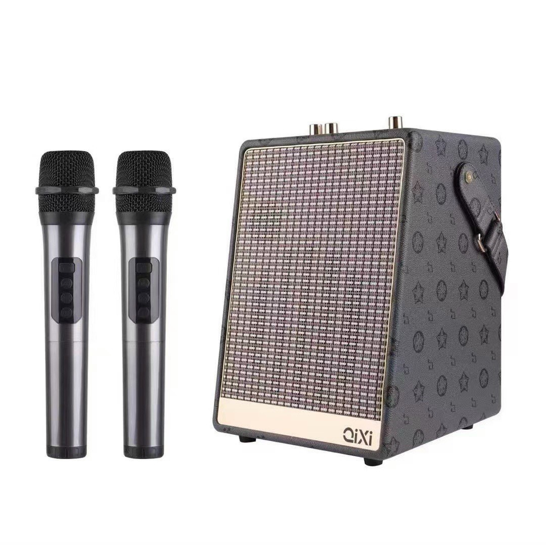 Loa Bluetooth QiXi SK-2050 Kèm 2 Micro Hát Karaoke Loa To Bass Mạnh