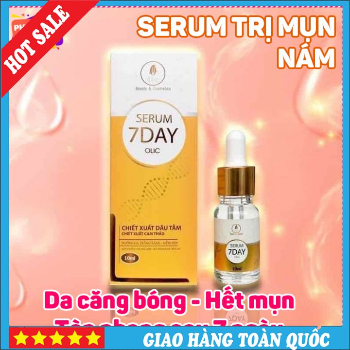 Serum Huyết Thanh Truyền Trắng Olic 7 Day Olic 10Ml Mẫu Mới Dưỡng Trắng Bật Tone Nâng Cơ Trẻ Hóa Làn Da Xóa Các Vết Nhăn Chân Chim Khóe Mắt Xóa Nám Tàn Nhang Đồi Mồi Sau 7 Ngày - Giá Rẻ Tặng E Voucher 1K10K