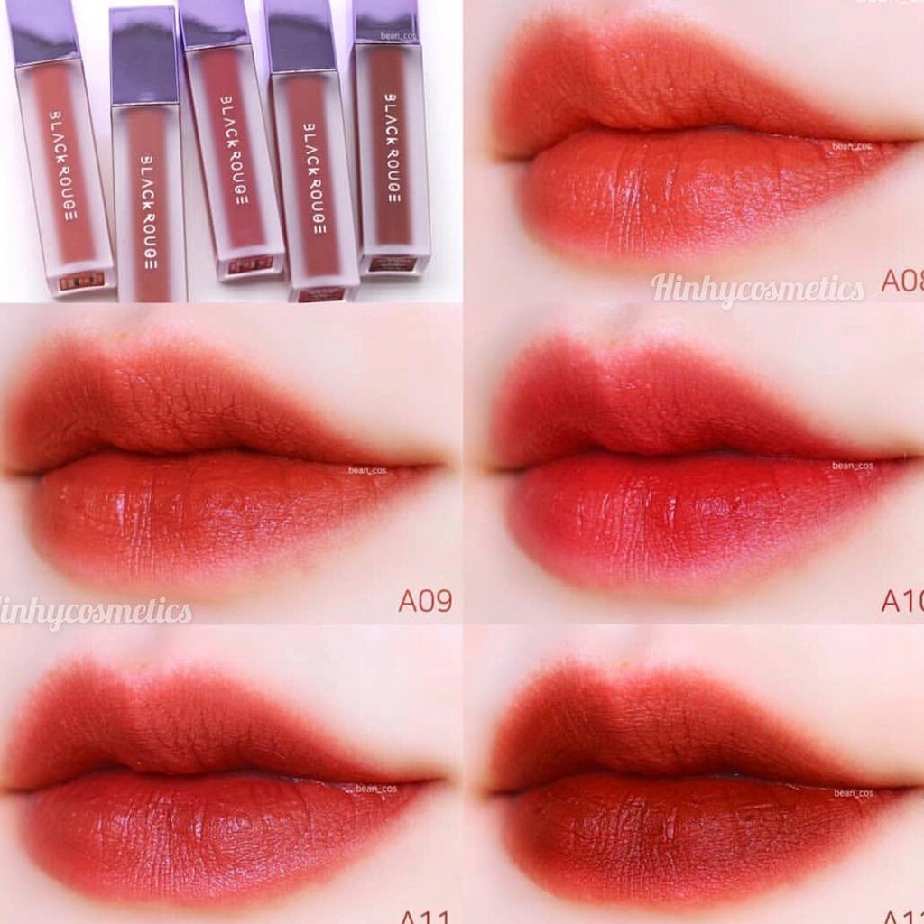 [HCM](Full màu) SON KEM LÌ SIÊU MỊN BLACK ROUGE CHÍNH HÃNG  AIR FIT VELVET TINT VERSION 2 bền màu độ bám cao không gây hiện tượng khô môi