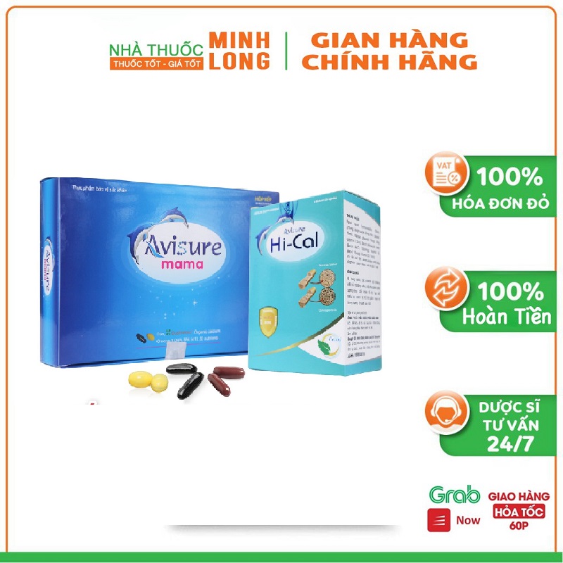 Bộ đôi Vitamin tổng hợp Avisure Mama - Canxi tự nhiên Avisure Hical dành cho phụ nữ mang thai và cho