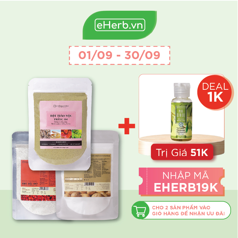 [Hcm]Combo 3 Mặt Nạ Bột Siêu Trắng Da Bột Thảo Mộc Bột Khoai Tây Bột Đậu Đỏ Milaganics (100G/ Túi)