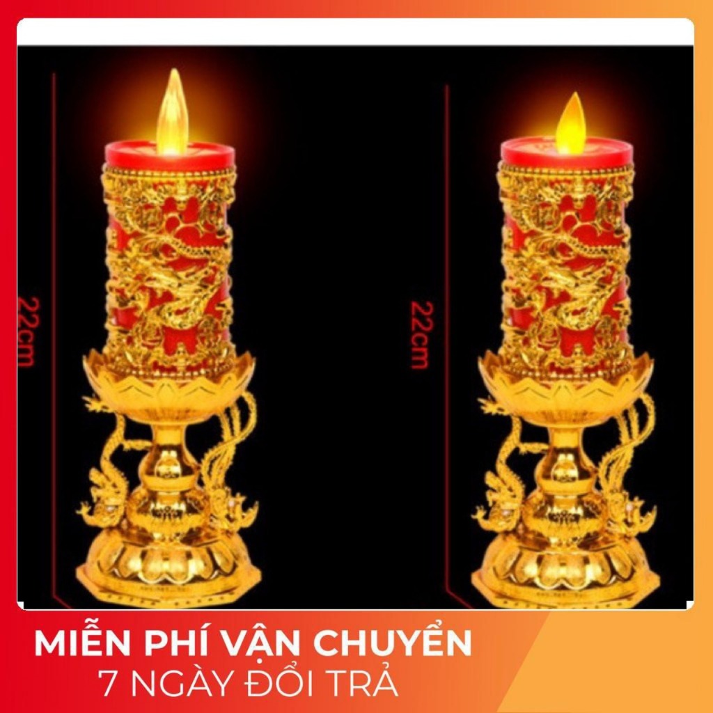Đèn LED Hoa Sen Thờ Cúng Cao Cấp | Ánh Sáng Vàng Ấm | Dùng Pin An Toàn