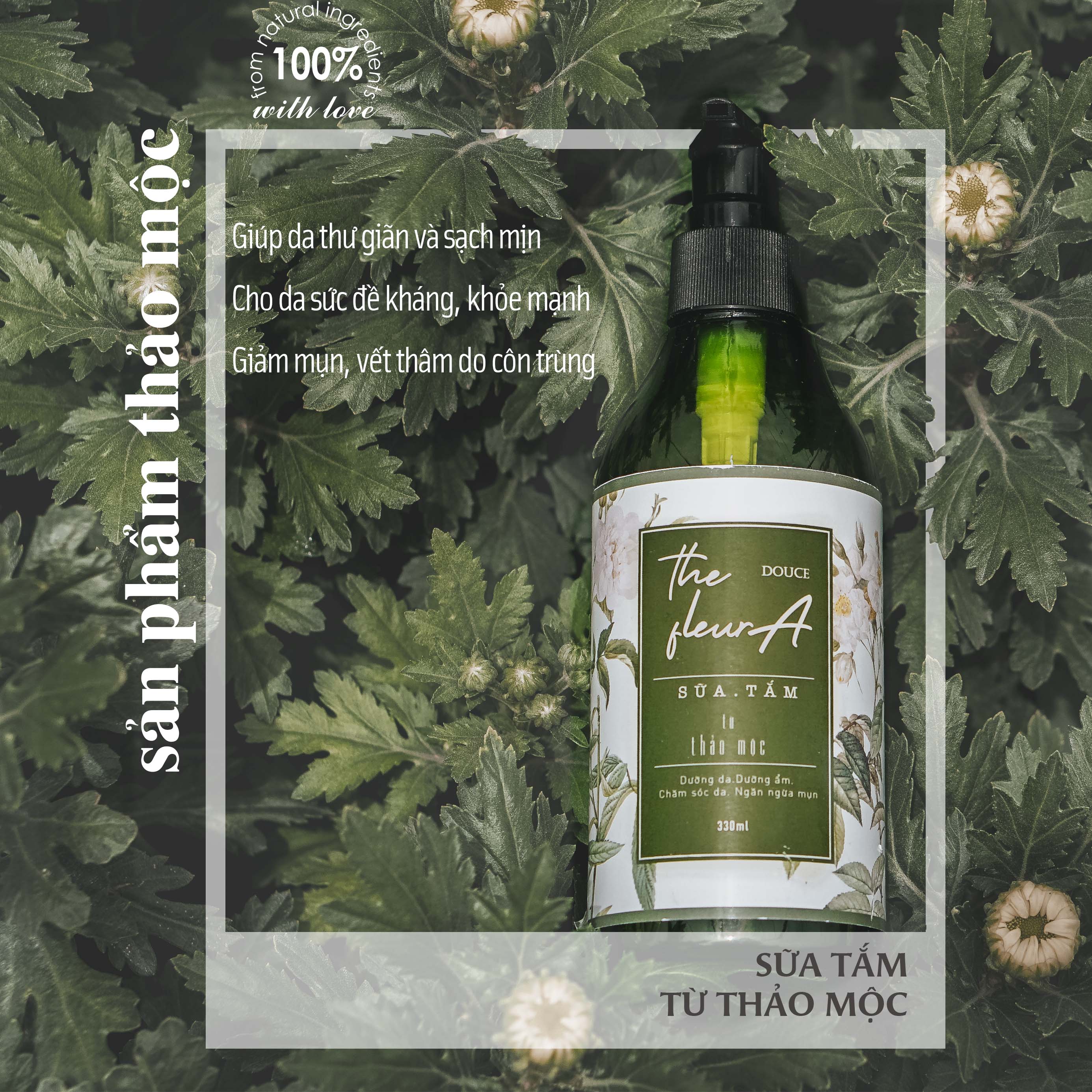 Sữa Tắm Thảo Mộc the FleurA Gel Sữa Tắm Sạch Mụn Làm Sạch Da Giúp Da Trắng Sáng Da Giữ Ấm Cơ Thể Tốt Cho Da Mẹ Bầu Và Em Bé