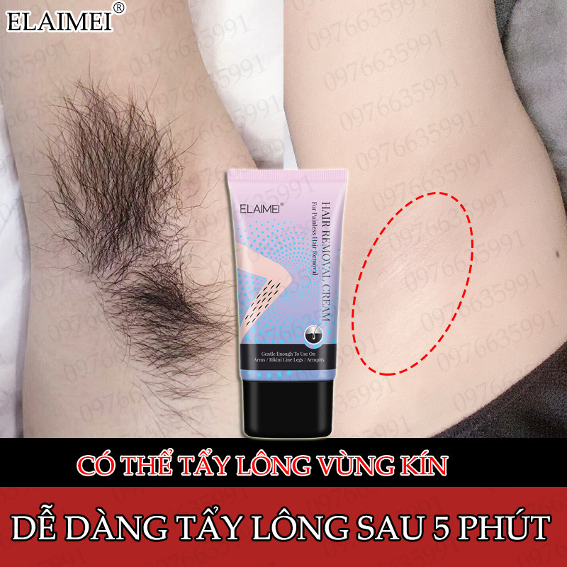 Chỉ Cần 5 Phút*Elaimei Kem Tẩy Lông 50Ml Tẩy Lông An Toànnhẹ Nhàng Không Gây Hại Cho Nang Lông Giảm Kích Ứng Da Và Giúp Việc Tẩy Lông Thoải Mái Hơn(Kem Tẩy Lông Chân Tay Kem Tẩy Lông Nách Kem Tẩy Lông Vĩnh Viễn)