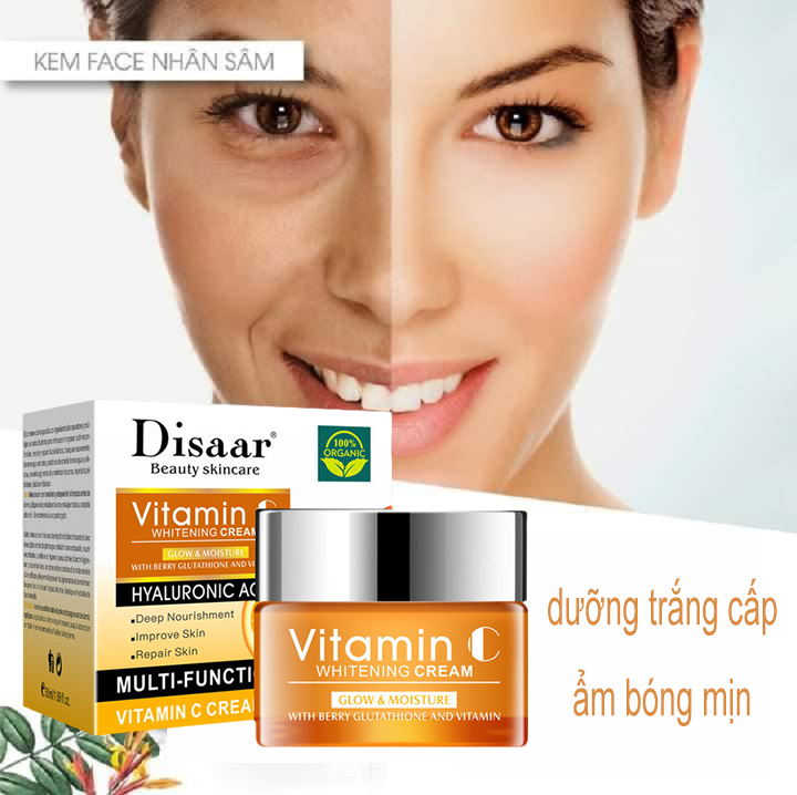 Kem dưỡng DISAAR kem dưỡng HA Vitamin C dưỡng trắng cấp ẩm bóng mịn chứa Berry glutathione 50ml
