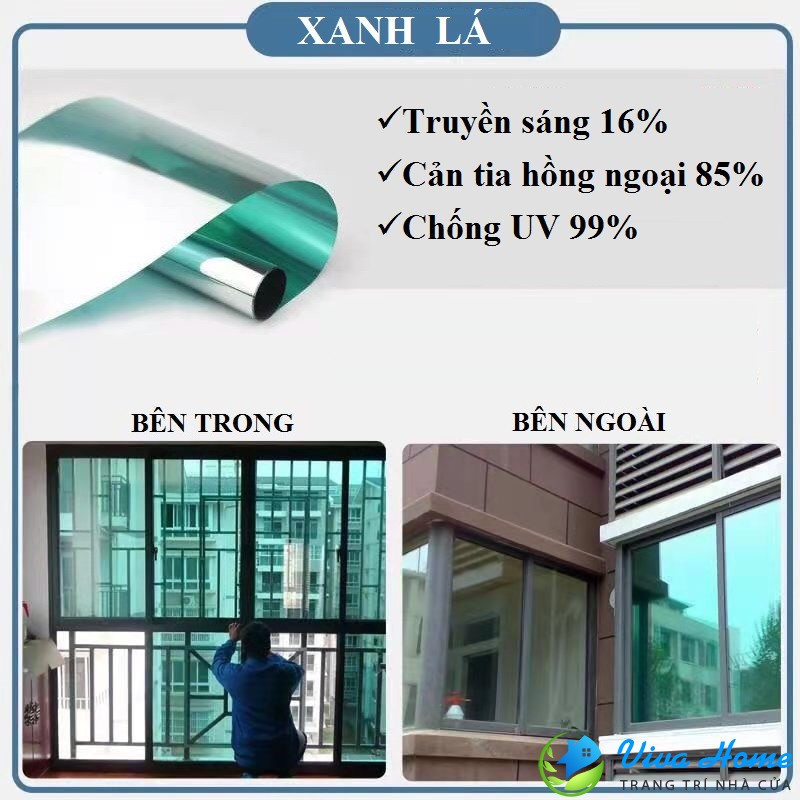 [ĐỦ SIZE] Giấy Dán Kính Phản Quang Cách Nhiệt Phim dán kính 1 chiều chống nắng