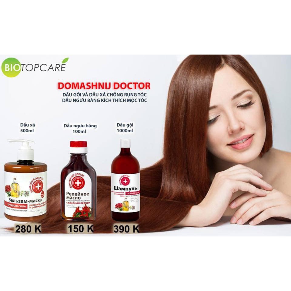 [Hcm]Bộ Dầu Gội Và Xả Ba Tác Động Chống Rụng Tóc Domashnij Doctor