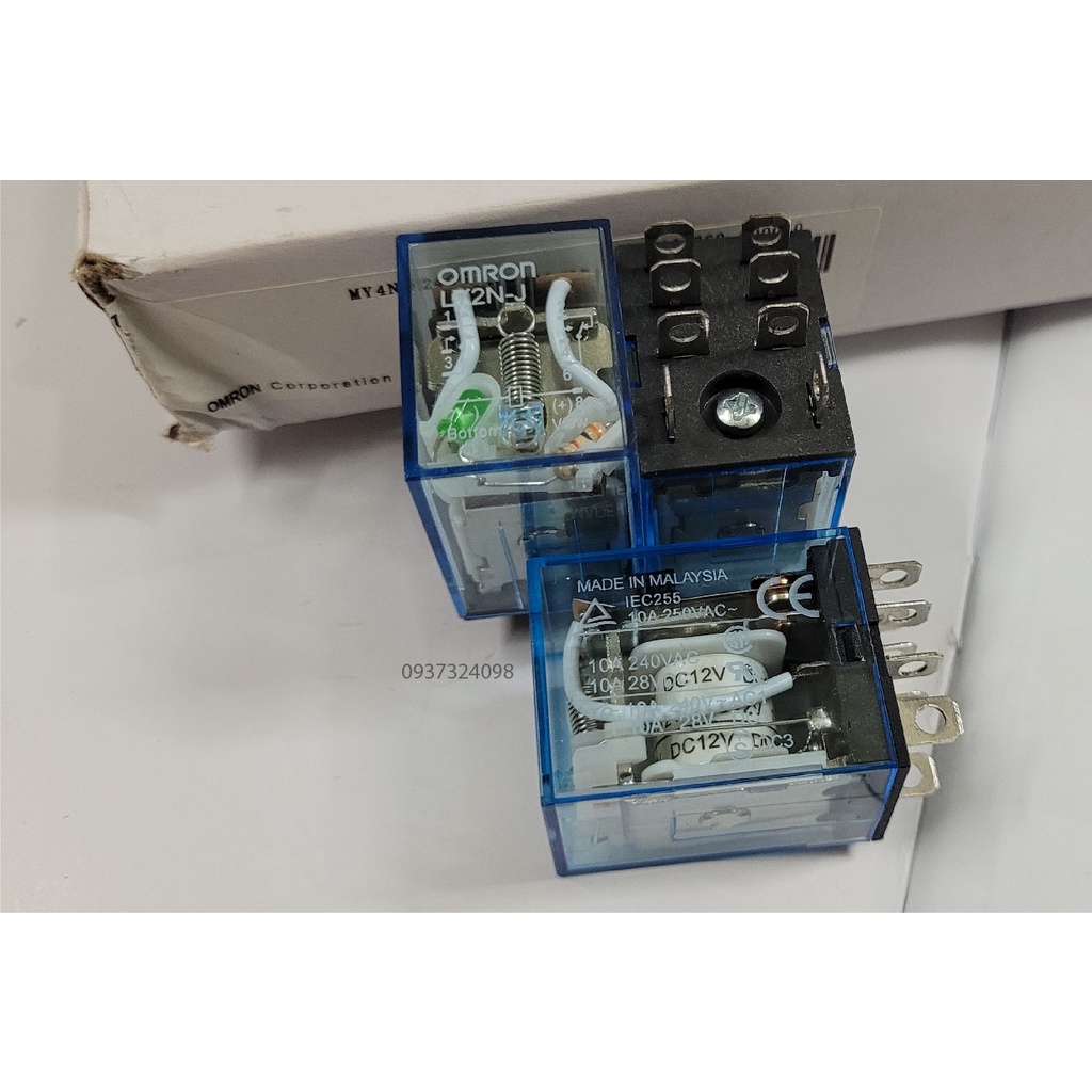 Rơ le trung gian 8 chân dẹp LY2N-J 12vdc  24v  220v   rơ le 14 chân dẹp   LY2N-J 12vdc 8 chân dẹp