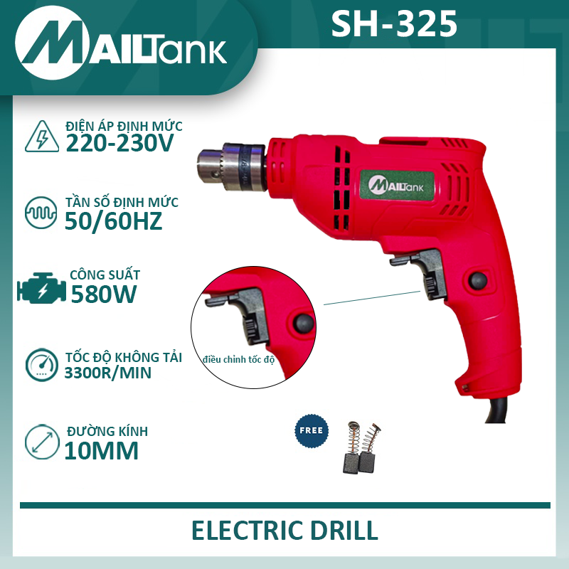 Máy khoan điện MAILTank SH325 máy khoan cầm tay 580W máy khoan mini khoan bắn vít máy khoan điện điều chỉnh tốc độ
