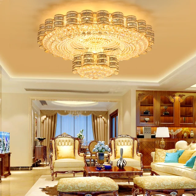 Đèn Mâm Pha Lê Ốp Trần Kích Thước Lớn Sang Trọng Hiện Đại 2 Tầng Đổi Màu 3 Chế Độ Đẹp Mắt - Bảo Hành 5 Năm