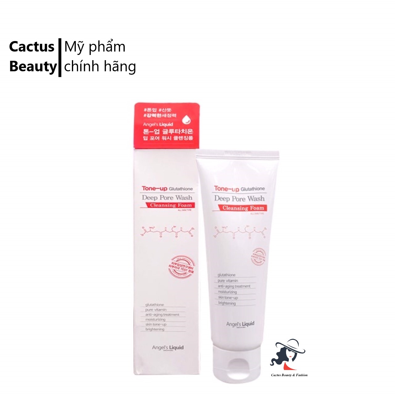 [Hcm]Sữa Rửa Mặt Angel’s Liquid Glutathione Tone Up Deep Pore Wash Cleansing Foam