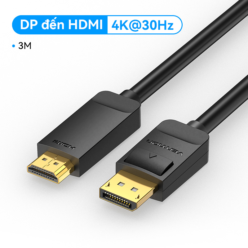 Vention Cáp DP Sang HDMI Cáp 4K DisplayPort Male Sang HDMI Male Đồng Bộ Âm Thanh Và Video Cho Máy Tí
