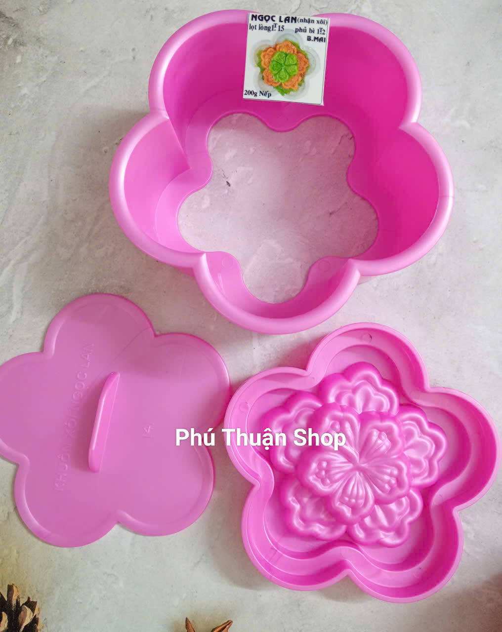 Khuôn Xôi bông mai Hiệu ngọc Lan 12 cm hình hoa cúc hoa hồng hoa sen hoa ly cúc nhật hoan lan hoa ma