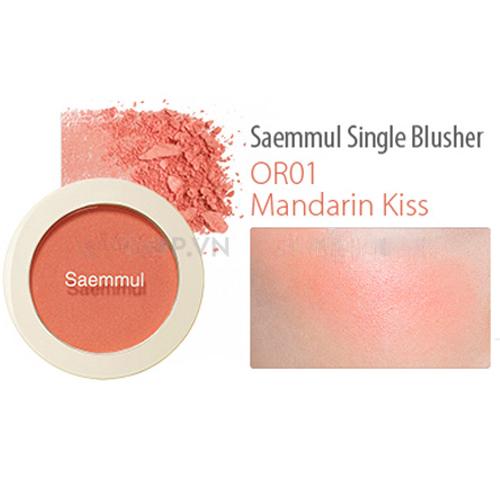 Phấn Má Hồng Bền Màu Seammul Single Blusher Hàn Quốc 7G Or01 - Màu Cam