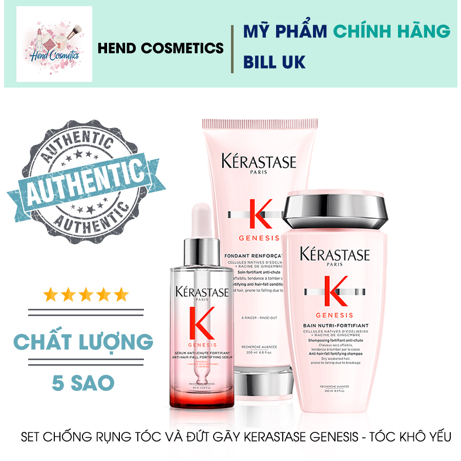 Set Chống Rụng Tóc Kerastase Geneis Bain Nutri - Fortifiant - Tóc Khô Yếu