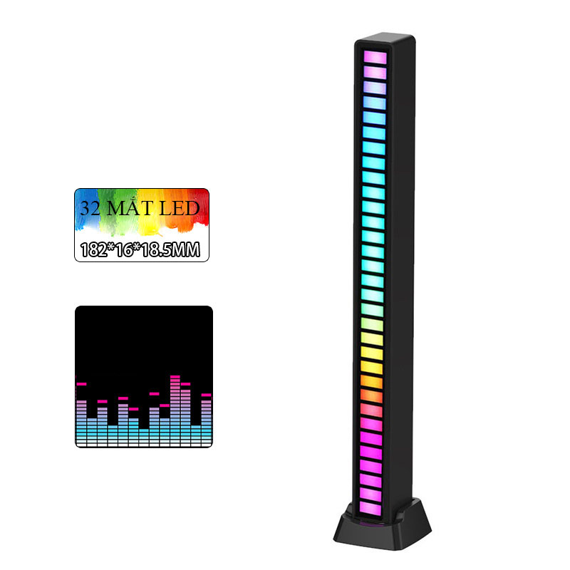 Thanh đèn led RGB nháy theo nhạc 16 TRIỆU MÀU điều khiển bằng cảm biến âm thanh siêu nhạy đèn trang trí PC decor phòng