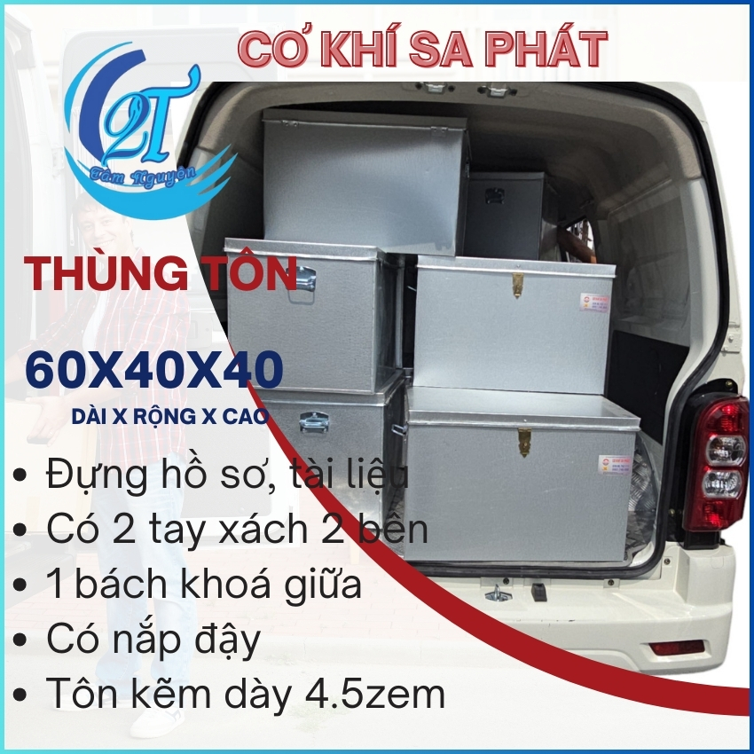 Thùng tôn kích thước 60x40x40 đựng hồ sơ rương tôn đựng tài liệu giấy tờ thùng có nắp đậy có khóa có