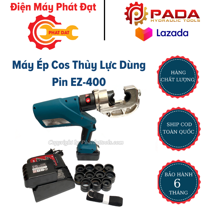 Máy Ép Cos Thủy Lực Dùng Pin EZ-400 - Hàm ép 16-400mm