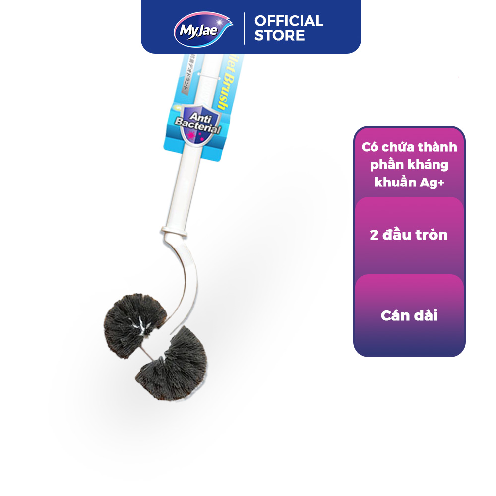Cây Chà Bồn Cầu MyJae Cọ Chà Toilet  Loại  2 Đầu Tròn Kháng Khuẩn 45cm