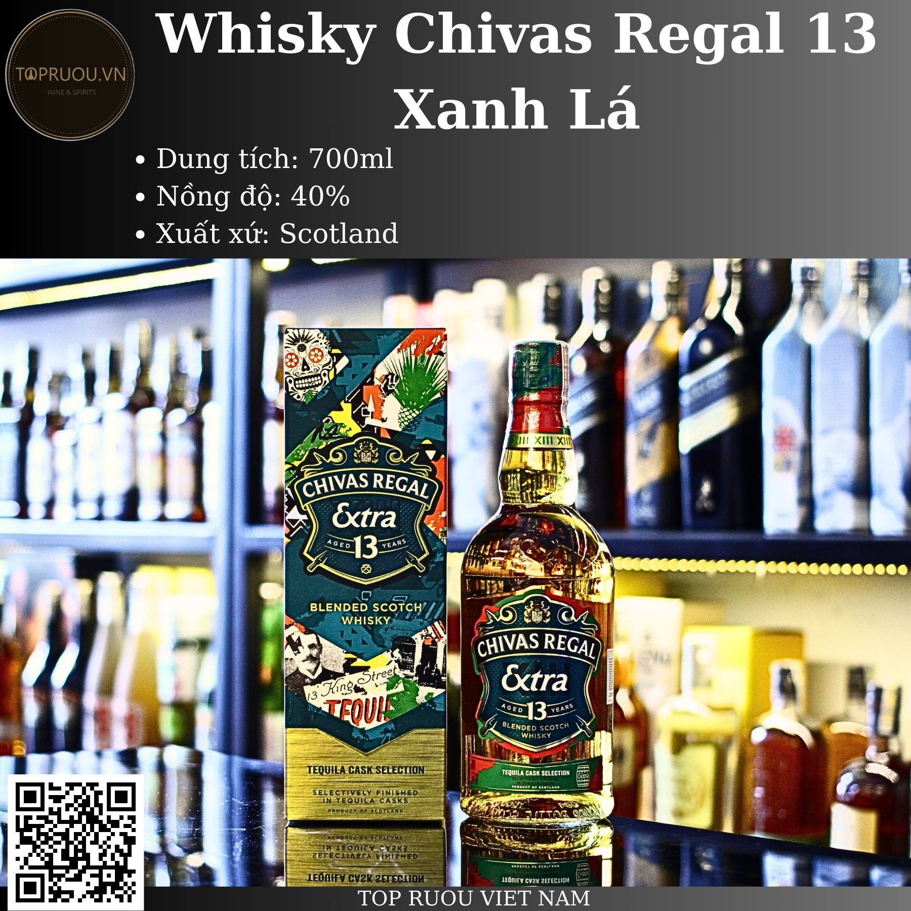 [TopRuouVietNam] Rượu Whisky Chivas Regal 13 Xanh - Xanh Lá - Đỏ - Tím - 700ml [Hàng Thật]
