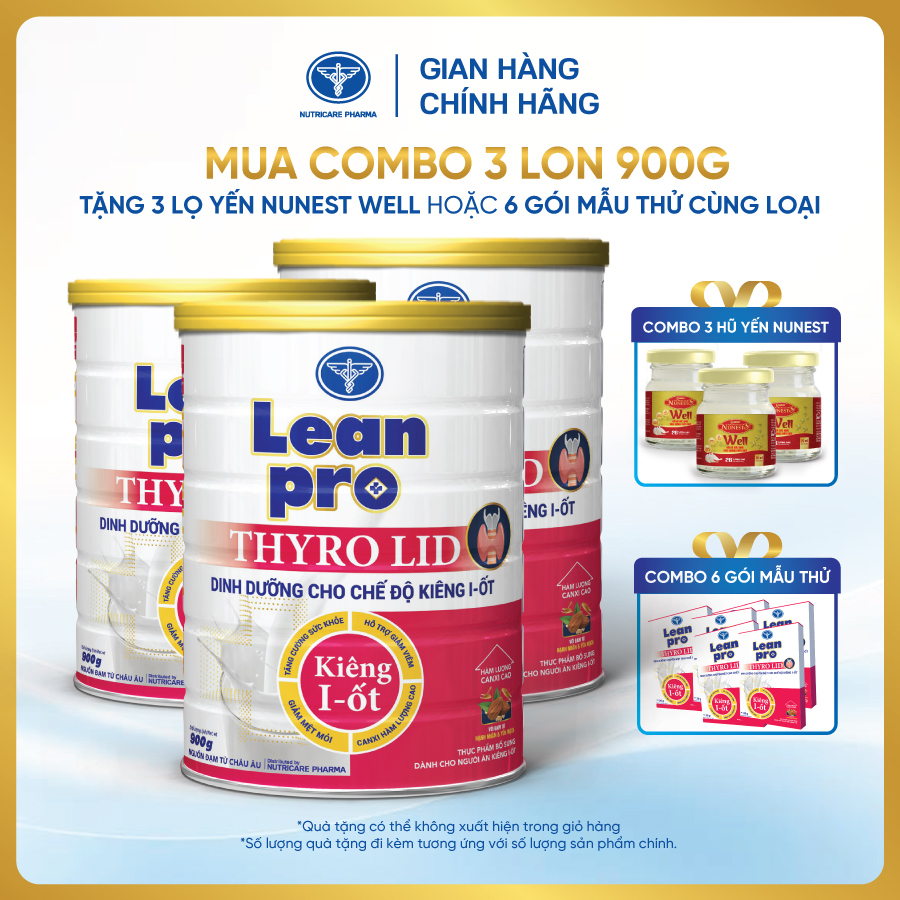 Combo 03 lon Leanpro Thyro LID 900g - Dinh dưỡng chuyên biệt cho bệnh cường giáp