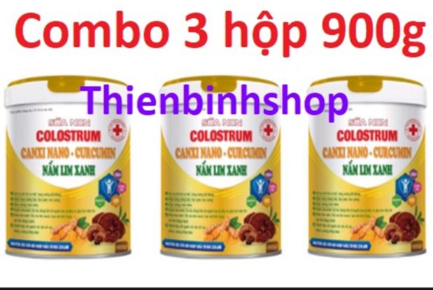 [Combo 3hộp 900g HSD 2026] Sữa non Colostrum Canxi nano Curcummin Nấm Lim Xanh