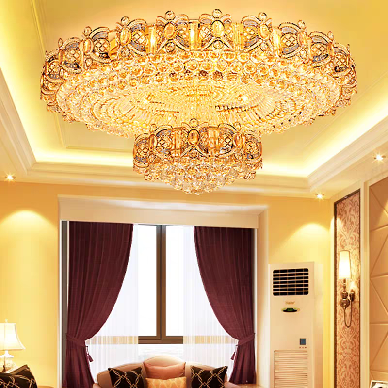 Đèn Mâm Pha Lê Ốp Trần Kích Thước Lớn Sang Trọng Hiện Đại Hiệu Ứng Hoa Bướm 2 Tầng Đổi Màu 3 Chế Độ Đẹp Mắt - Bảo Hành 5 Năm