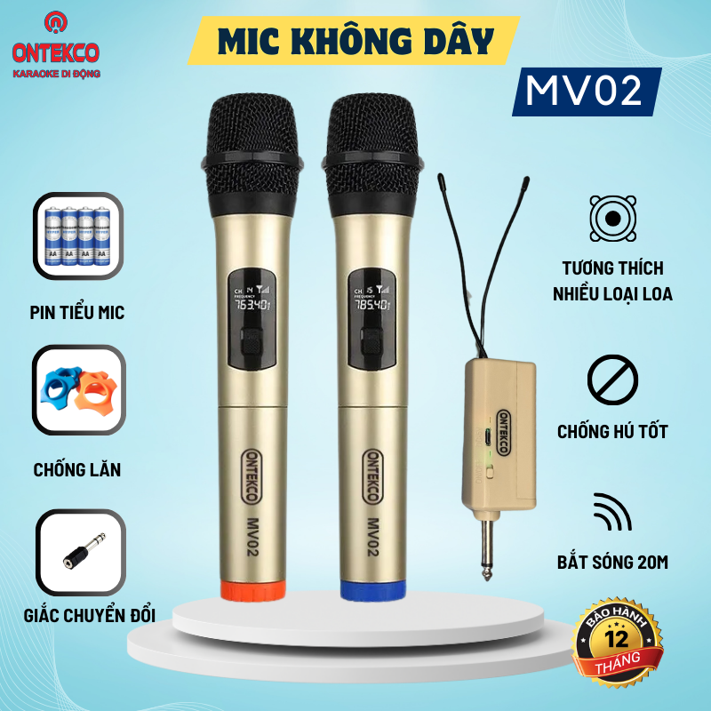 model bán chạy - micro karaoke không dây chính hãng chuyên dụng cho loa kéo amply âm thanh trung thực chống hút rít bền bỉ