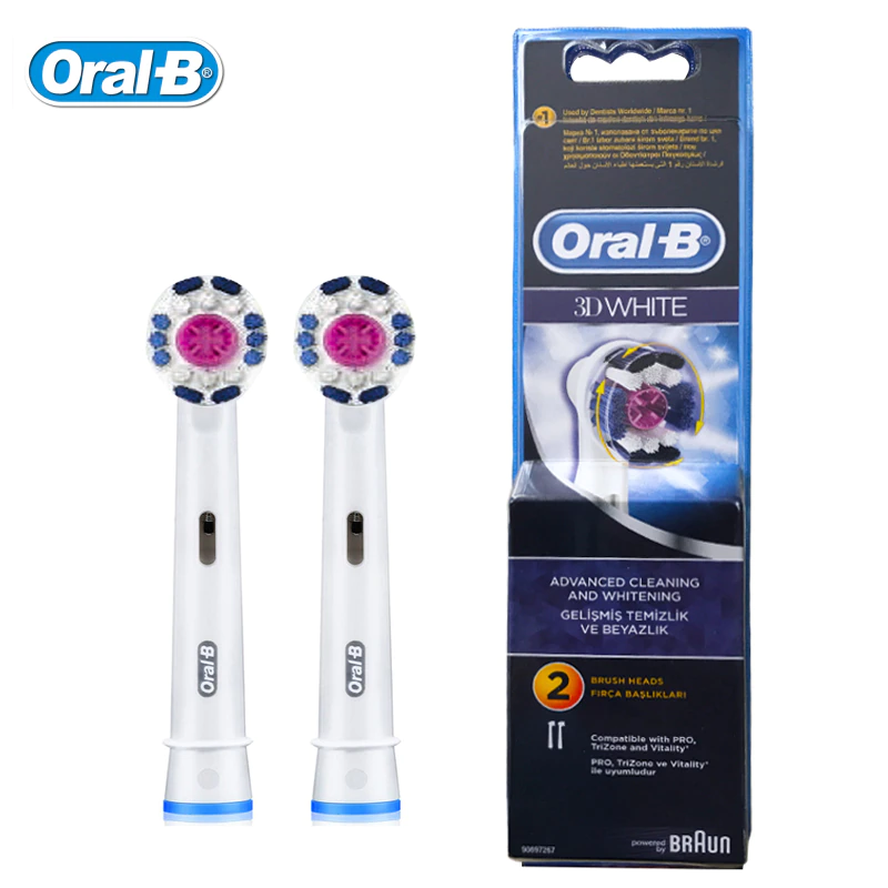 Set 2 Đầu Bàn Chải Oral - B 3D White - Clean Maximiser Technology - Made In Germany - Hàng Đức