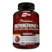 Bunkell Berberine HCl cao cấp 1200 mg 120 viên nang - Cộng với quế Ceylon nguyên chất viên uống bổ sung rễ Berberine HCl - Hệ miễn dịch - Sản xuất HCl tối ưu 8%