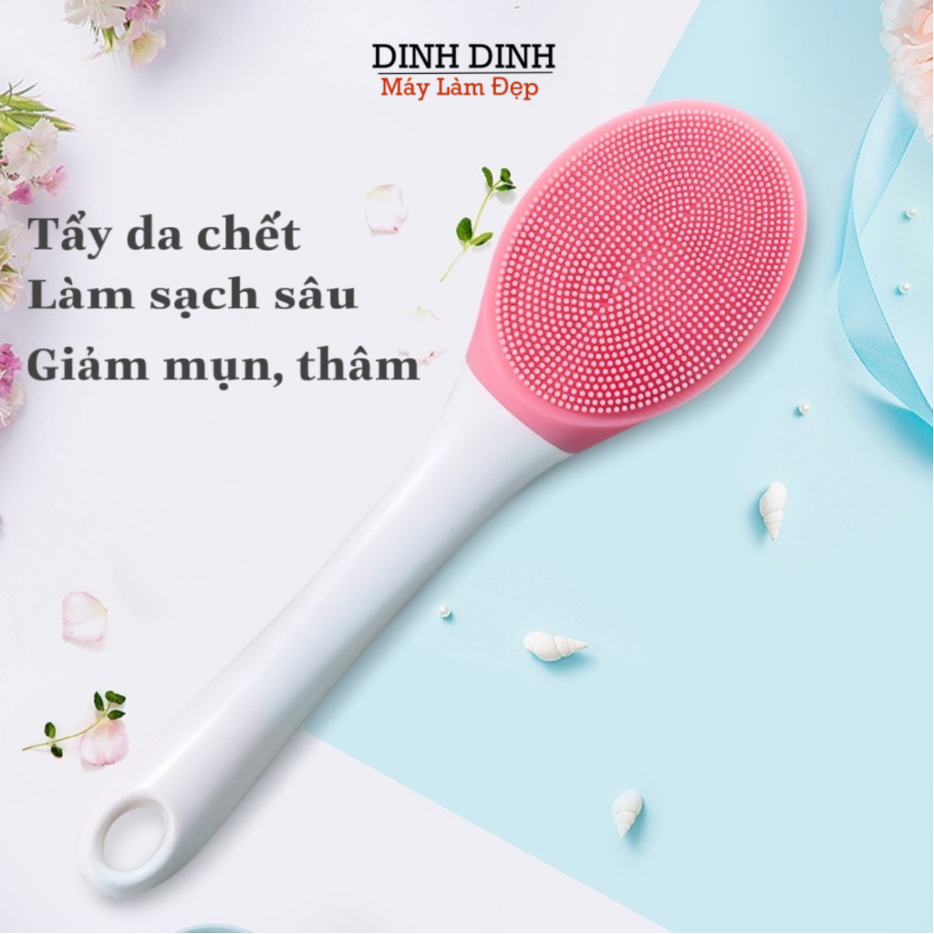 Máy tắm silicon cây chà lưng cọ tắm silicon kháng khuẩn- Tẩy da chết body trị mụn lưng giảm mụn viêm lỗ chân lông Dinh Dinh máy làm đẹp