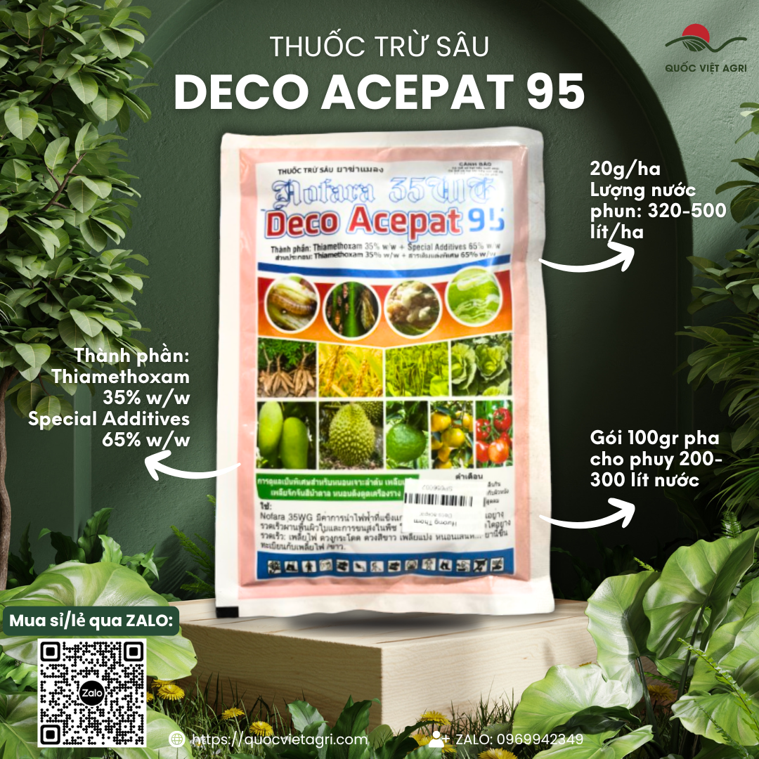 Thuốc trừ sâu rầy DECO ACEPAT 95SG (gói 100g) - Thiamethoxam 35% w/w Trị bọ trĩ hại lúa