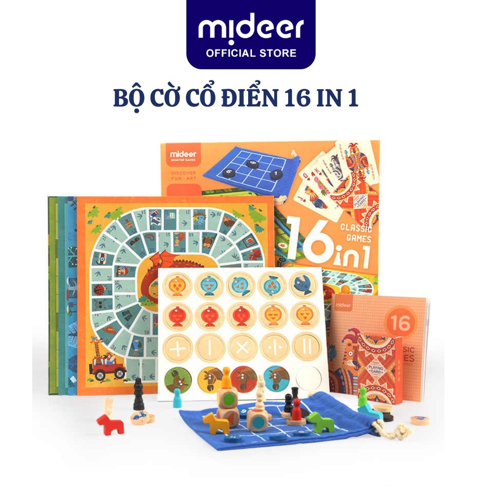 Board Game Mideer Classic Games 32 In 1 đồ chơi trí tuệ cho bé Cờ vua cờ tướng cờ vây … 32 loại trò 