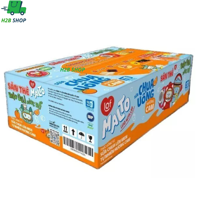 Thùng 48 hộp sữa Lúa mạch/Cam/Nho/Chanh Lof Malto 180ml x 48 Hộp