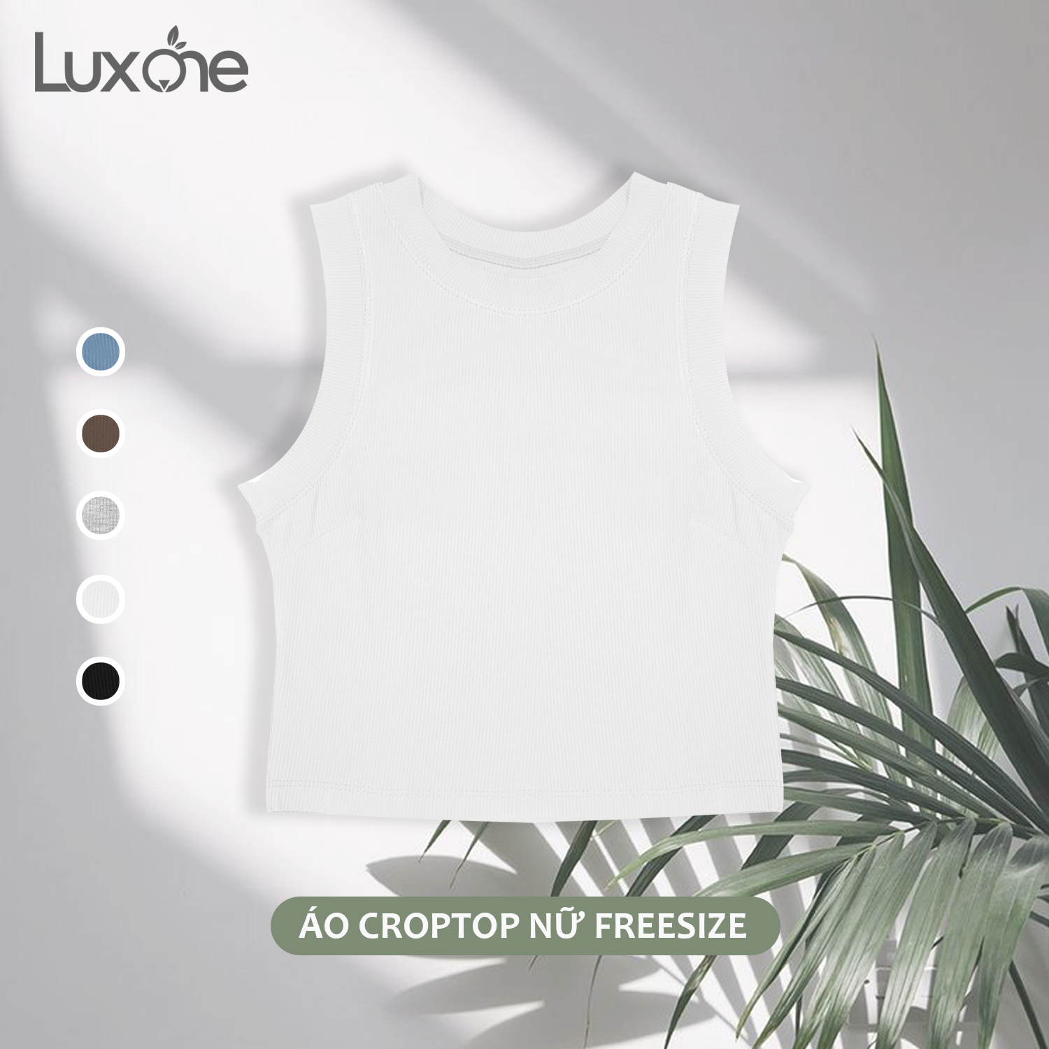 Áo croptop nữ LuxOne co giãn 4 chiều mát mẻ với nhiều màu thời trang