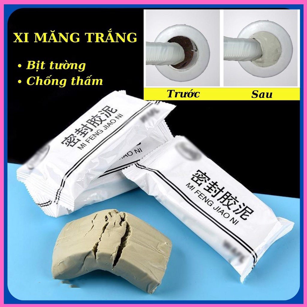 (XI MĂNG DẺO) Xi Măng Trắng Dẻo Bịt Lỗ Điều Hoà Đường Ống Nước Siêu  Keo Dán Lỗ Tường Bằng Xi Măng