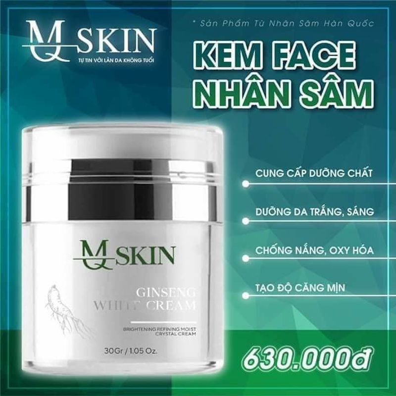 [HCM]Kem Face Nhân Sâm MQ Skin 30g ( cam kết chính hãng)