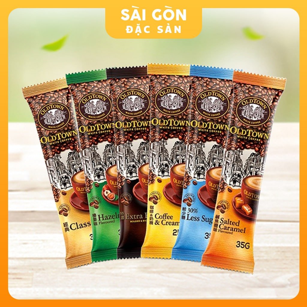 Cà Phê  OldTown Cà Phê Trắng White Coffee Combo 7 Gói Cafe Malaysia Đủ Vị