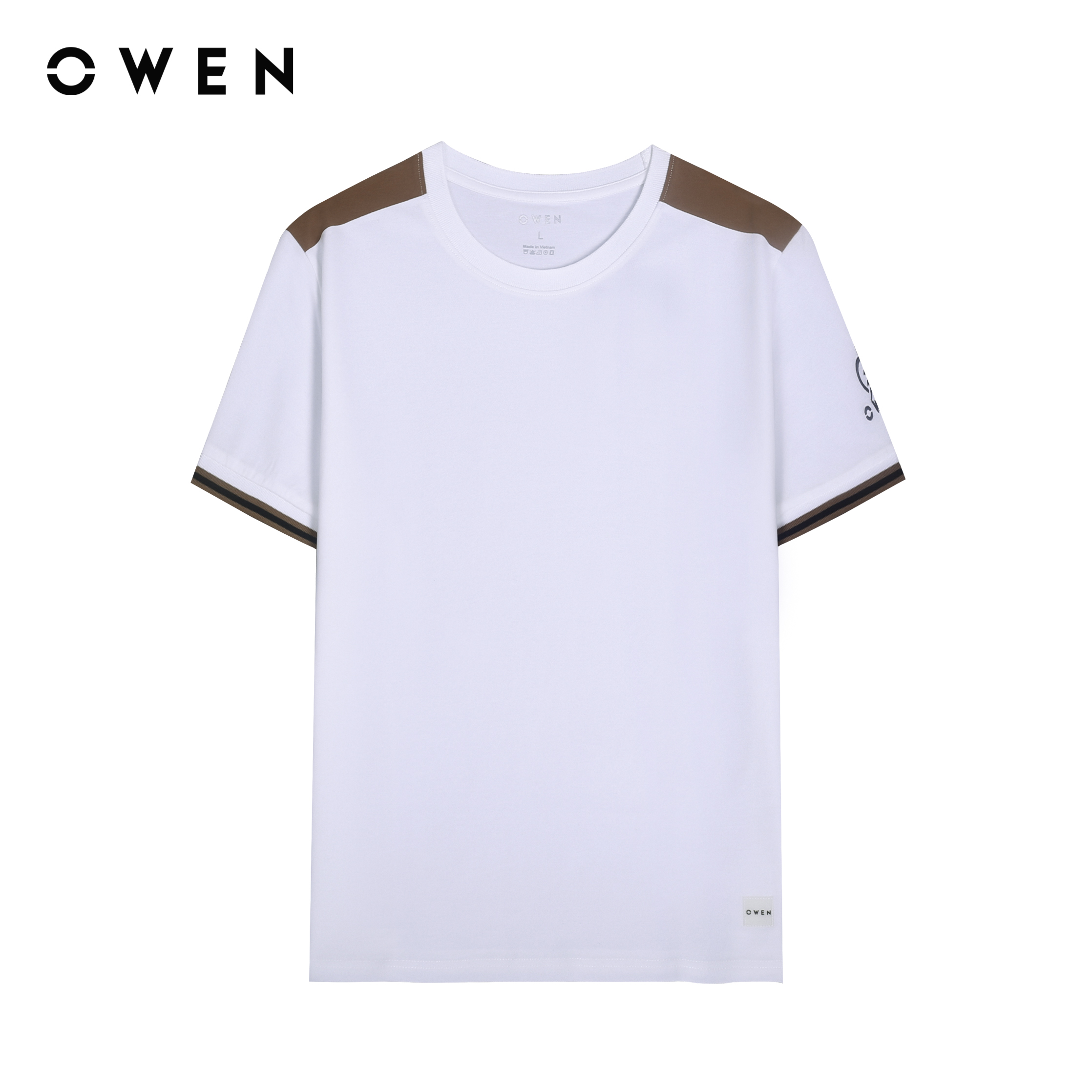 OWEN - Áo thun nam Tshirt ngắn tay Body Fit TSN231461 màu Trắng chất liệu CVC Spandex