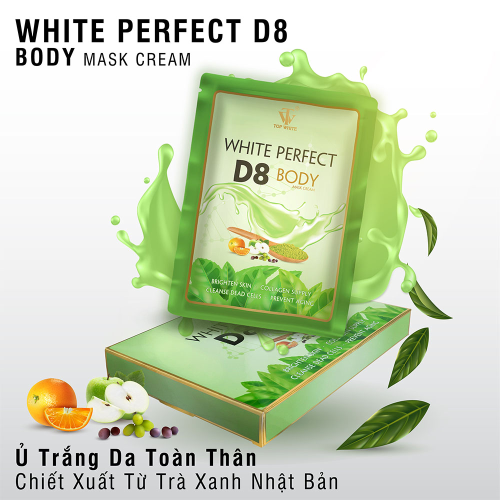 Kem Ủ Trắng Da Trà Xanh Nhật Bản Topwhite White Perfect Body D8 Giúp Loại Bỏ Ngay Những Sắc Tố Đen Làm Cho Da Trở Nên Trắng Hồng Tự Nhiên