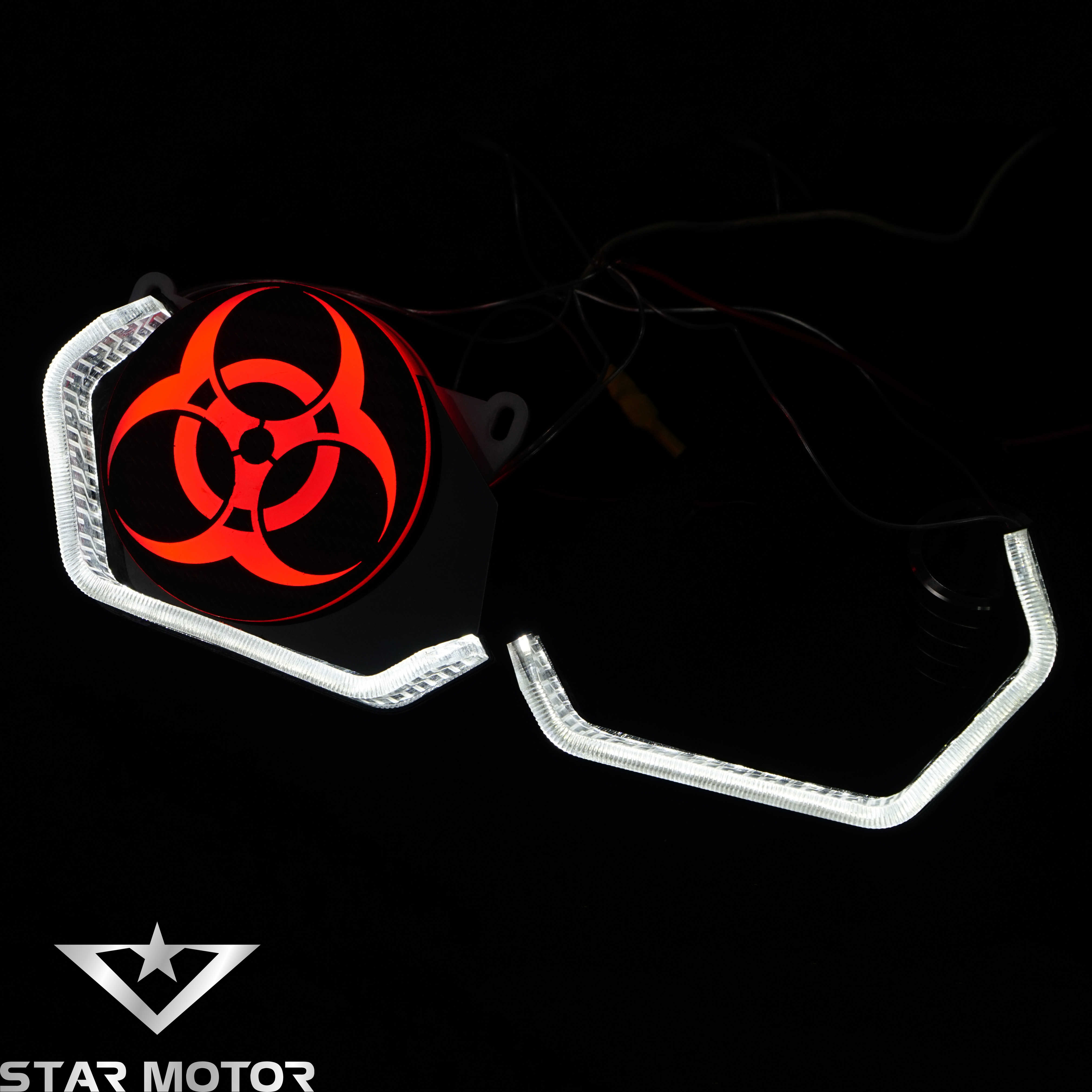 LED 3D gắn sẵn mặt xoay Sharingan sử dụng bi cầu gắn demi dành cho AB SH EX WINNER X Vario